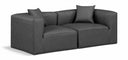Cube 72" Vegan Leather Upholstered 2pc. Modular Loveseat - Grey