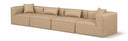 Cube 144" Vegan Leather Upholstered 4pc. Modular Sofa - Tan