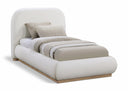 Vaughn Linen Textured Fabric Upholstered Twin Bed - Cream