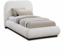 Vaughn Linen Textured Fabric UpholsteredTwin Bed - Cream