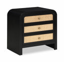 Siena 26" Ash Wood And Natural Cane Nightstand - Black