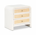 Siena 26" Ash Wood And Natural Cane Nightstand - White