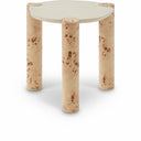 Thor Resin Top And Burl Veneer Base End / Side Table - Natural