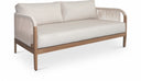 Maui 68" Water Resistant Fabric Upholstered Outdoor Patio Loveseat - Cream