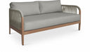 Maui 68" Water Resistant Fabric Upholstered Outdoor Patio Loveseat - Grey