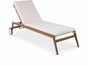 Maui Water Resistant Fabric Upholstered Outdoor Patio Lounger - Cream