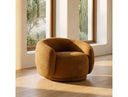 Andrew - Modern Orange Fabric Swivel Accent Chair