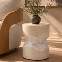 Bamba - Modern Cream Concrete End Table, view 5