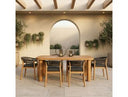 Kamari - Outdoor Teak & Grey Olefin Fabric Dining Table Set