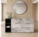 Maranello - Modern Grey Fabric Bed w/ Two Nightstands