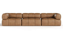 Everest - Modern Brown Leather Modular Sectional Sofa-3-Piece Sectional