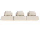 Mondo - Modern Modular Beige Fabric Sectional Sofa-3-Piece Sectional