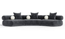 Simpson - Contemporary Dark Grey Fabric Curved Modular Sectional Sofa