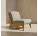Vance - Modern Brown Fabric + Wood Accent Chair