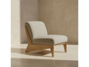 Vance - Modern Sand Fabric + Wood Accent Chair