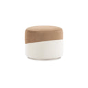 Splice Pouf - 20" - Soft Silver Paint, Fabric 2794-44CC, 2794-34CC by Caracole