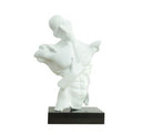 Woman Torso Modern White + Black Base Sculpture