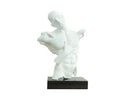 Man Torso Modern White + Black Base Sculpture