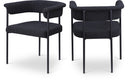 Malin Boucle Fabric Upholstered Dining Chair - Black
