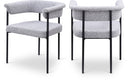 Malin Boucle Fabric Upholstered Dining Chair - Grey