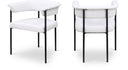 Malin Linen Textured Fabric Upholstered Dining Chair - Cream