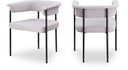Malin Linen Textured Fabric Upholstered Dining Chair - Grey
