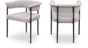 Malin Linen Textured Fabric Upholstered Dining Chair - Taupe