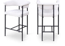 Malin Linen Textured Fabric Upholstered Counter Stool - Cream