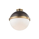 Aged Brass and Distressed Bronze Latham Flush Mount 14.75" by Hudson Valley
