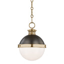 Aged Brass and Distressed Bronze Latham Pendant 9.5" by Hudson Valley