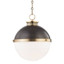Aged Brass and Distressed Bronze Latham Pendant 14.75" by Hudson Valley