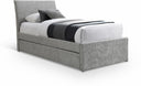 Myles Chenille Fabric Upholstered Twin Trundle Bed - Grey