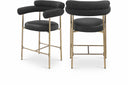 Blake Vegan Leather And Boucle Fabric Upholstered Counter Stool - Black
