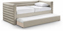 Beverly Vegan Leather Upholstered Twin Daybed - Beige