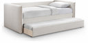 Colton Linen Textured Fabric Upholstered Twin Daybed - Cream