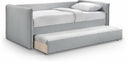 Colton Linen Textured Fabric Upholstered Twin Daybed - Grey
