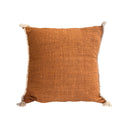 Burnt Orange Pillow W/nat Rope