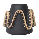 Wave Terracotta Vase Low Black, view 2