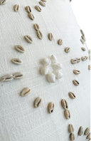 White Linen Lumbar w/ Shells, view 2