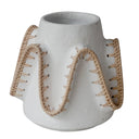 Wave Terracotta Vase Low White