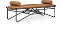 Gatsby Vegan Leather Upholstered Bench - Cognac