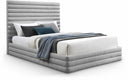 Maxwell Linen Textured Fabric Upholstered Bed - Grey