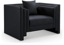 Everett Vegan Leather Upholstered Chair - Black