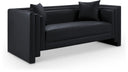 Everett 67" Vegan Leather Upholstered Loveseat - Black