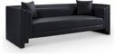 Everett 88.5" Vegan Leather Upholstered Sofa - Black