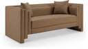 Everett 67" Vegan Leather Upholstered Loveseat - Brown