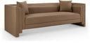 Everett 88.5" Vegan Leather Upholstered Sofa - Brown