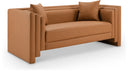 Everett 67" Vegan Leather Upholstered Loveseat - Cognac