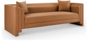 Everett 88.5" Vegan Leather Upholstered Sofa - Cognac