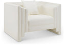 Everett Vegan Leather Upholstered Chair - Cream